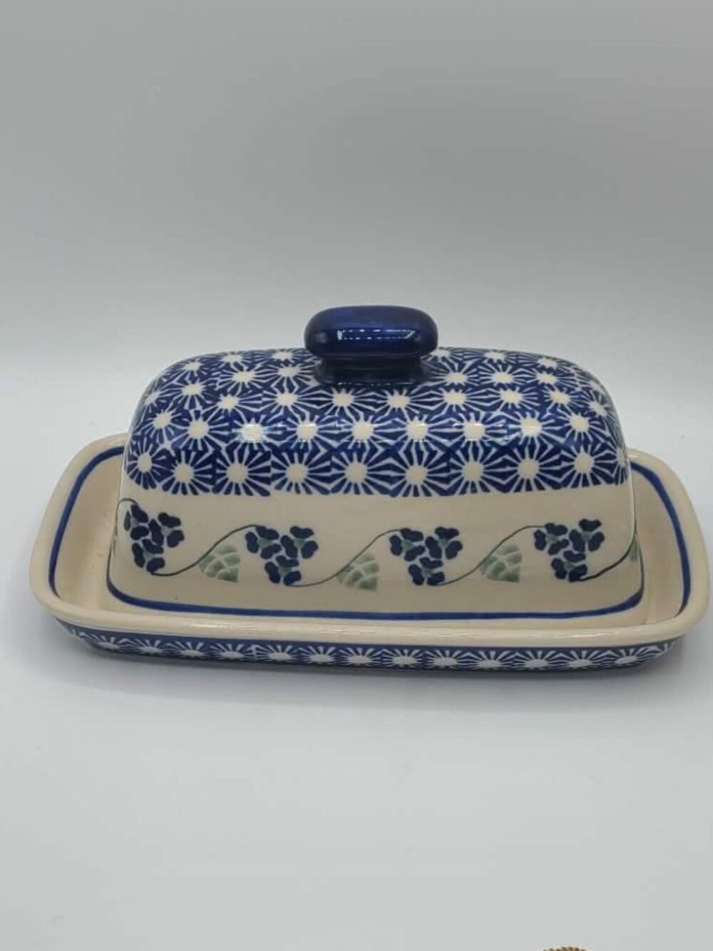 Boleslawiec Hand Made Polish Pottery Butter Dish